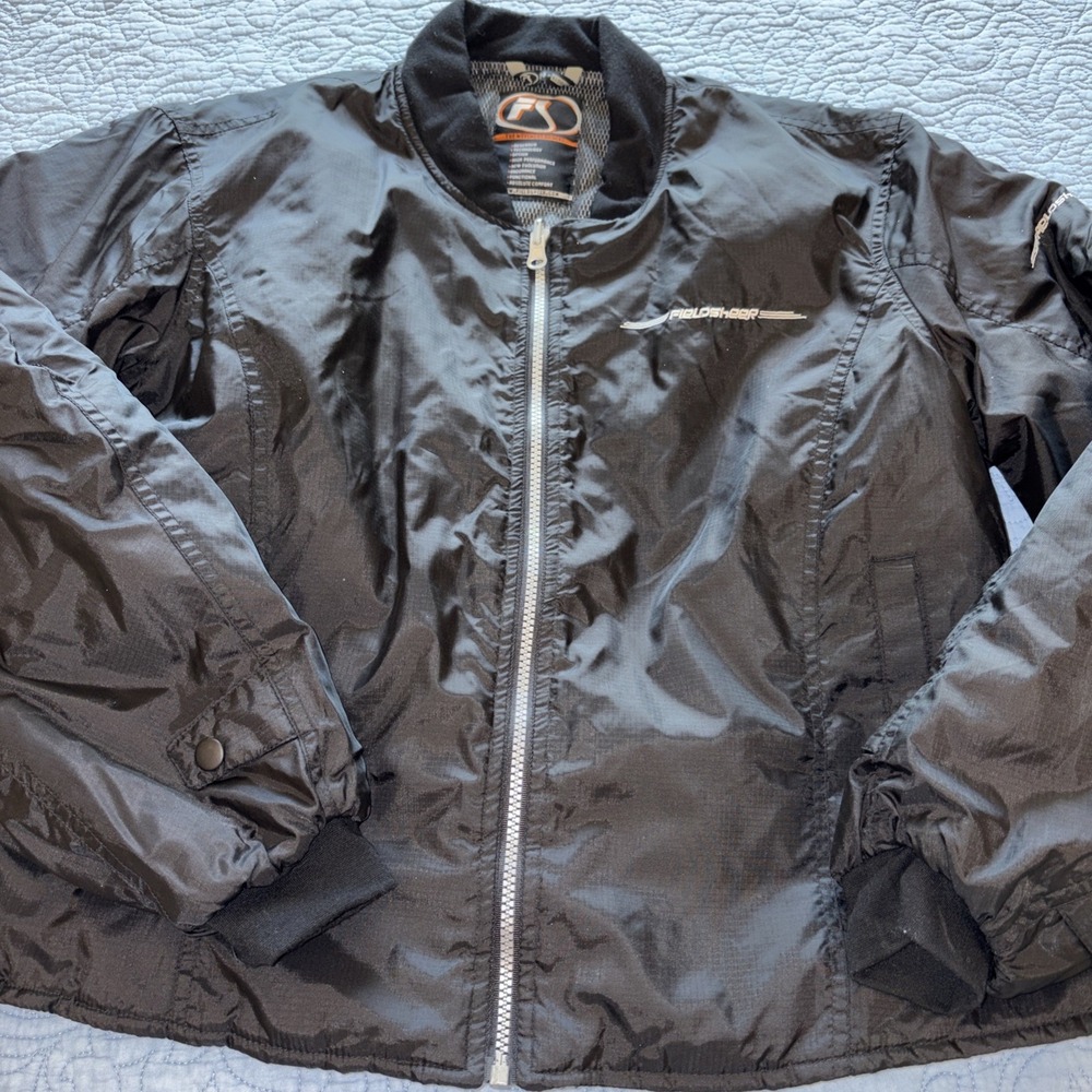 FIELDSHEER Jacket Women's Size 14 Black Zip Up Lined Motorcycle Biking